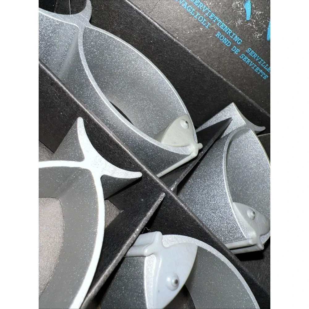 Aluminum With Rubber Face Fish Napkin Rings‎ Set of 4 Taiwan - Beautiful!